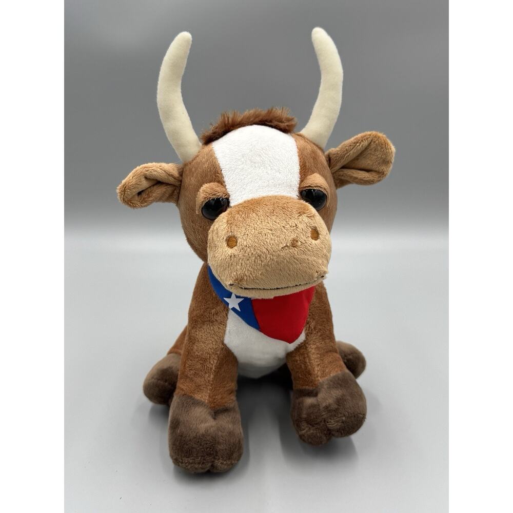 Longhorn Sitting Bull Plush W/ Bandanna 9” Stuffed Animal Texas Products